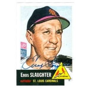  Enos Slaughter autographed 1953 Topps Archive Baseball 