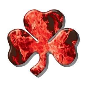  Firefighter Luck Shamrock Decal   Inferno Red   16 h 