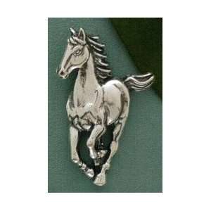    Sterling Silver Slide, 1.5 in tall Galloping Horse Jewelry