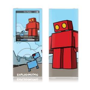   Nano  4th Gen  EXPLODINGDOG  Red Robot Skin: MP3 Players & Accessories
