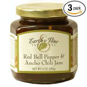   Provisions Red Bell Pepper & Ancho Chili Jam, 9 Ounce Jars (Pack of 3