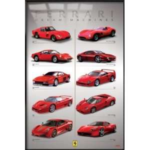  Ferrari   Framed Poster (10 Dream Machines) (Size: 24 x 