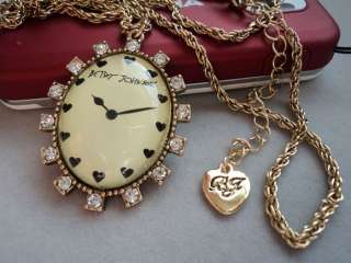 Betsey Johnson Crystal Watch pendant necklace  