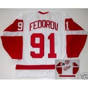  Sergei Fedorov Red Wings 1995 Stanley Cup Jersey   XX 