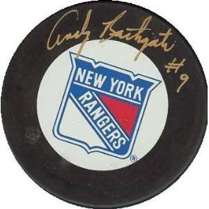 Andy Bathgate autographed Hockey Puck (New York Rangers)  