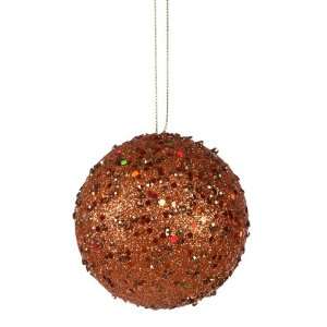  3 Copper Jewel Ball Ornament W/String