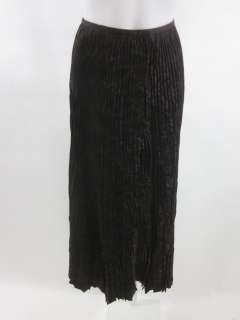 GUNEX Black Brown Printed Pleated Long Skirt Sz 4  