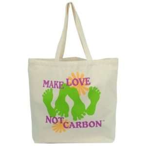   Cotton Shopping Tote Bag   Make Love Not Carbon: Home & Kitchen