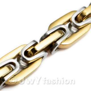 MENS Silver Gold Stainless Steel Necklace Chain vj864  
