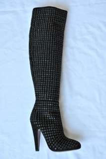 ALAIA Grommet Black *Tall Knee* Boot Shoe 7.5 37.5 NEW  