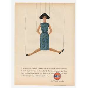  1959 Gulf Oil Corp Lady Marionette Puppet Print Ad (21225 