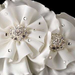 Beautiful WHITE Ruffle Vintage Inspired Bridal Hair Clip or Belt Clip 