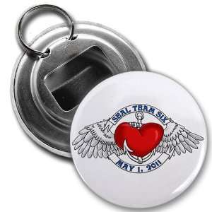   Armed Forces Heroes 2.25 Inch Button Style Bottle Opener With Key Ring