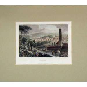   1840 Hand Coloured Print View Verviers Town Scene: Home & Kitchen