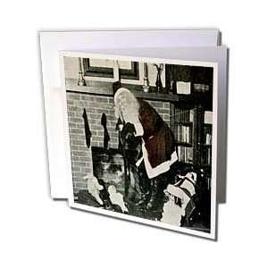 the Past Vintage Stereoview   Santa Filling Stockings   Greeting Cards 