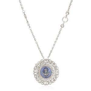 The Vatican Library Collection Round Filigree Angel Pendant Necklace