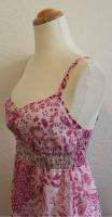 MAEVE Anthropologie Silk Pink Floral Maxi Dress, Size 6  