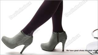   Ladies Platform Pump PurfleHigh Heel Ankle Boots Shoes Sexy  