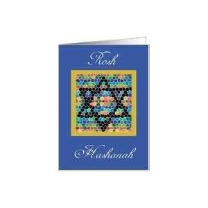 Rosh Hashanah Star of David in colorful mosaic Card