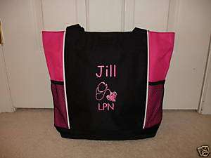 TOTE BAG Personalized Zippered Nurse RN LPN CNA ER LVN  