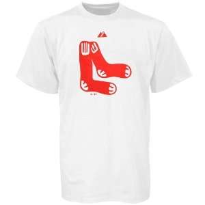  Majestic Boston Red Sox White Cooperstown T shirt: Sports 