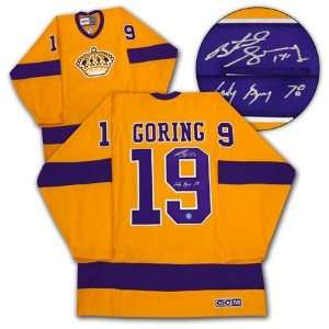 Butch Goring La Kings Autographed/Hand Signed Lady Byng Hockey Jersey 