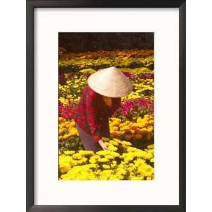  Woman in Straw Hat and Flowers, Mekong Delta, Vietnam 