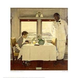  Norman Rockwell   Boy In A Dining Car Giclee