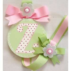   painted round wall letter hair bow holder   pixie dot: Home & Kitchen