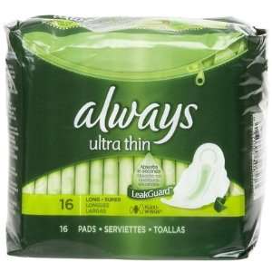  Always Ultra Thin Super Pads with Wings Unscented 16 ct, 3 