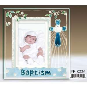  Gift Alliance Painted Glass Baptism Frame Holds 6in by 4in 