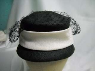 Up for your consideration Vintage Bucket Style Black & Cream Veiled 