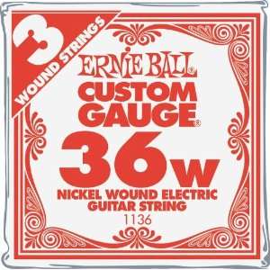 Ernie Ball Nickel Wound Single Guitar Strings 3 Pack .036 3 Pack