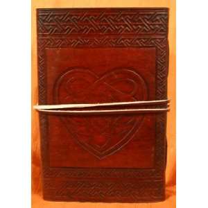  Celtic Heart Knot Embossed Handmade Leather Journal 6x9 