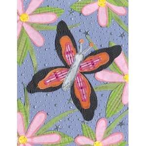  Butterfly in Hot Pink Collage Canvas Art: Home & Kitchen