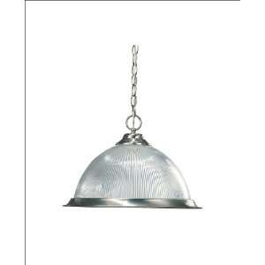  Pendant   Satin Nickel Finish  Frosted Ribbed Glass