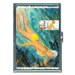   Diving Yellow Bikini ID Holder, Cigarette Case or Wallet MADE IN USA