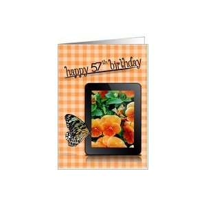  57th birthday, butterfly, pansy, flower Card Toys & Games