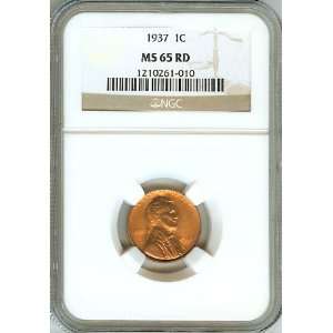   Lincoln Wheat 1c Cents Coin NGC Certified MS65 Red 