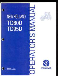 NEW HOLLAND OPERATOR`S MANUAL TD80D / TD95D TRACTORS  