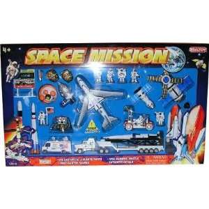  Space Mission 28 Piece Playset W/MISSION Control Sign 