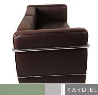 Le Corbusier LC3 Loveseat, Choco Brown Aniline Leather