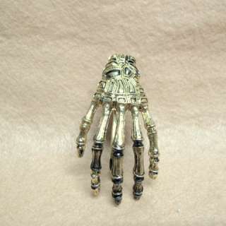 Lovely Antiqued GOLD TONE StyleSkeleton / Skull HAND Doub le Finger 