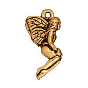  22K Gold Plated Pewter Nymph Fairy Charm 21mm (1) Arts 
