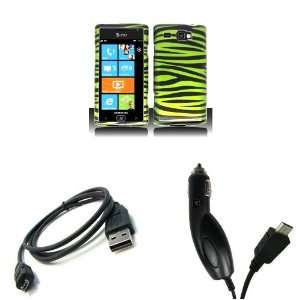 Samsung Focus Flash (AT&T) Premium Combo Pack   Green and Black Zebra 