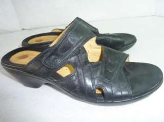 Womens Clarks Unstructured Wedge Black Sandals 10 M  