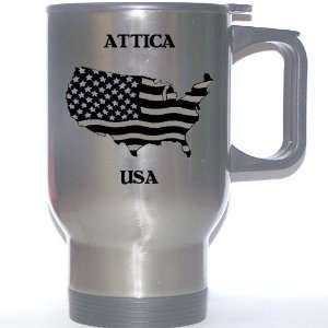  US Flag   Attica, New York (NY) Stainless Steel Mug 