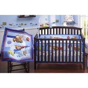  Disney Cars Junior Junction 3 piece Crib Bedding Set Baby