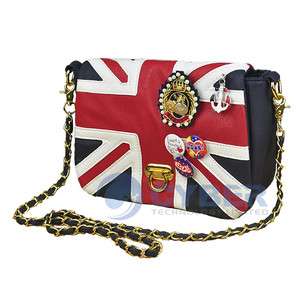 New UK Flag Union Jack Badge Chain Handbag Shoulder Bag  
