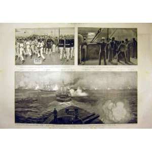  1901 Naval Manoeuvres Battle Lizzard Jupiter Hms Print 